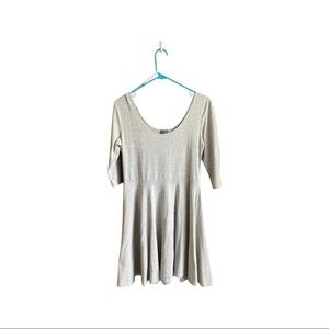 Urban Outfitters Sparkle and Fade Grey Skater Dress with Scoop Neck - Size L -